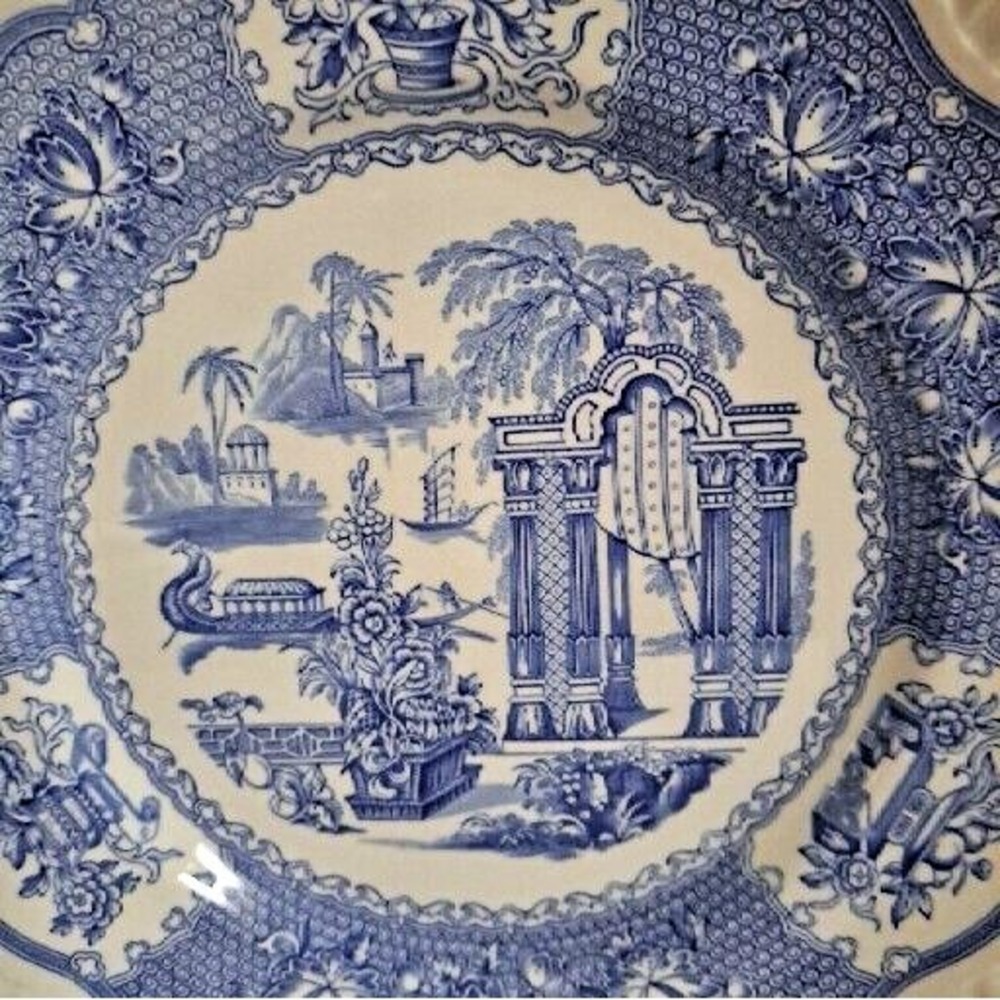 Spode Blue Room Collection Regency Series Pagoda 11" Plate Made in England - Picture 2 of 9
